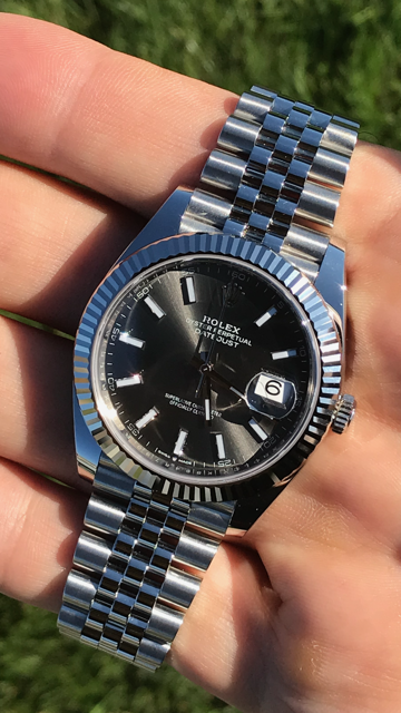 rolex datejust rhodium jubilee