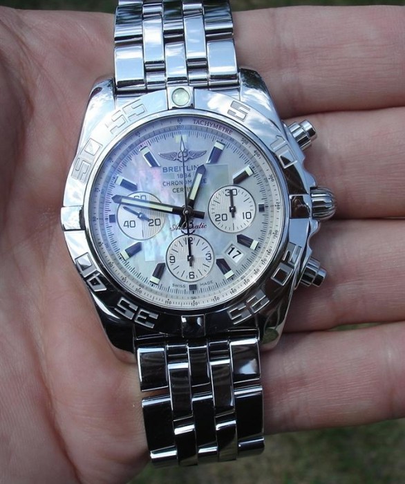 Breitling Chronomat B01 Ab01102 Mother Of Pearl Dial Watch