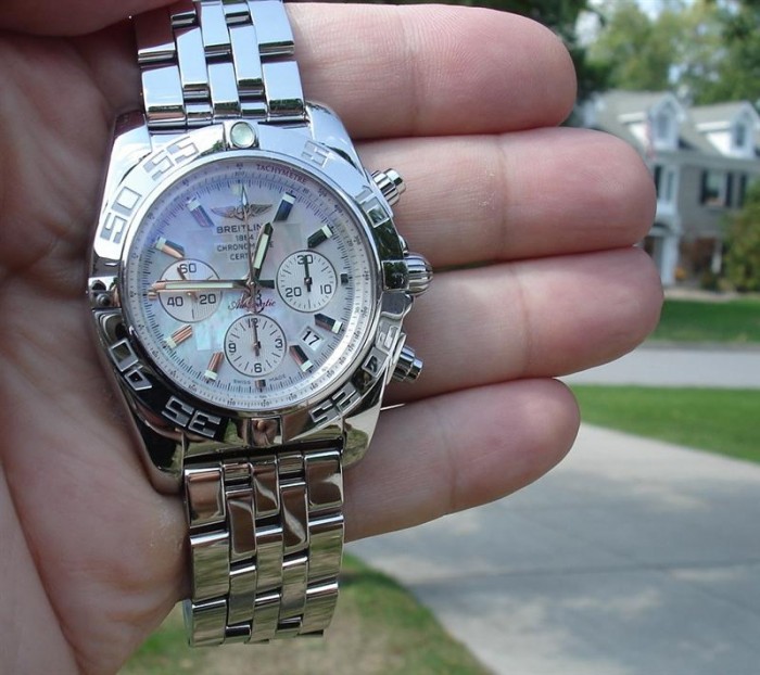 Breitling Chronomat B01 Ab01102 Mother Of Pearl Dial Watch