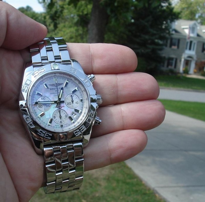 breitling chronomat mother of pearl dial