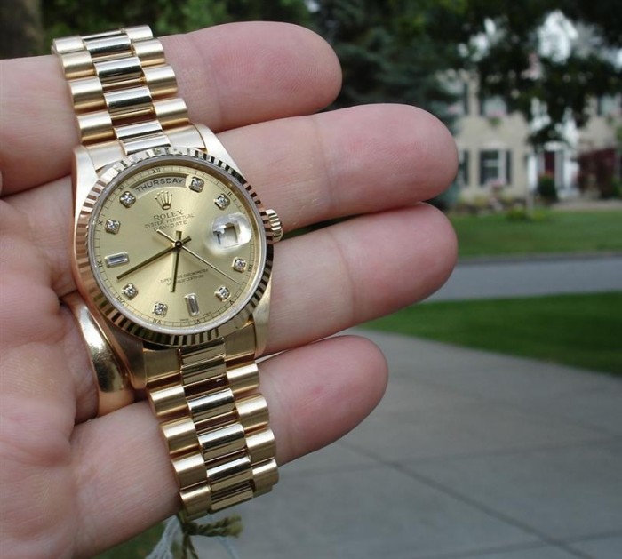 Rolex President 18238 Day Date Champagne Diamond Dial 